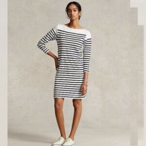 Polo Ralph Lauren Striped Boatneck Jersey Dress - size Large